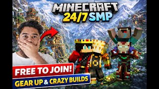 24/7 Minecraft PUBLIC SMP LIVE  | JAVA +BEDROCK/PE || #minecraft #minecraftsmp #smp