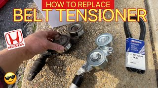 HONDA PILOT BELT TENSIONER REPLACEMENT - How to Change Drive Belt & Belt Tensioner on a Honda Pilot