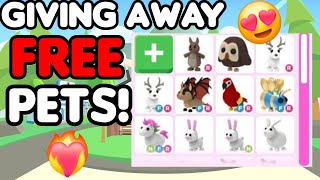 GIVEAWAY! 🎁 Getting FREE PETS in ADOPT ME!  (Real) 🔴 Roblox Live #roblox #adoptme #giveawaypets