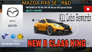 Asphalt 8 - R&D MAZDA RX8 SE - ALL LABS REWARDS