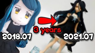 3 Years Clay art figure progress | sculpting anime clay figures