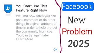 Haw To Facebook You Can't Use This Feature Right Now Problem solve