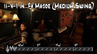 ii-V-I in F# Major (Medium Swing) Backing Track / Play along