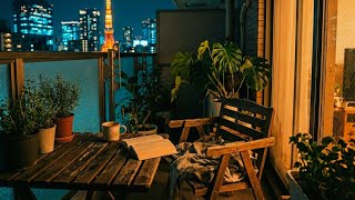 Tokyo Night Balcony 🌙🛋️ | Cold Winter Breeze & Quiet Late-Night Relax