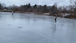 Skating at Prout’s Pond, behind the honeycomb Café