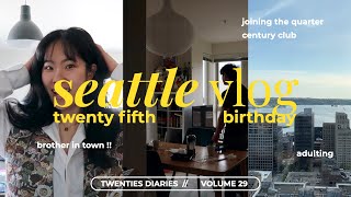 SEATTLE VLOG working a 9 to 5, 2 bedroom apartment tour, turning 25, and brother moving to seattle!!