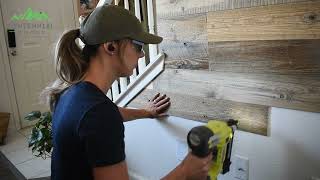 How To Install A Reclaimed Wood Wall With Ashley Quintero | ShesTheCarpenter & Centennial Woods