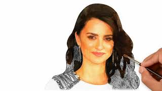 Penélope Cruz Portrait Drawing and Painting