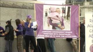 Beata Vas from Lithuania speaking at the UK Rally Against Child Abuse 2010