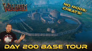 Day 200 SOLO Epic Castle Tour, A Lot of Work in Progress | Valheim building ideas