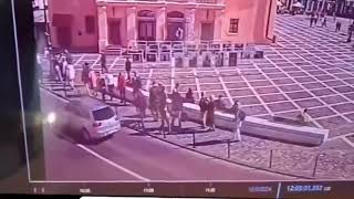 ATesla in Romania made a split second decision:Crash into oncoming car to avoid hitting a pedestrian