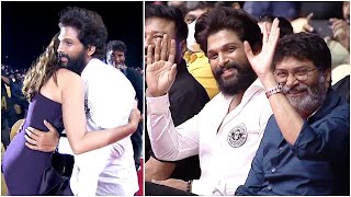 Gorgeous Pooja Hegde & Trivikram's Warm Welcome To Stylish Star Allu Arjun At SIIMA 2021