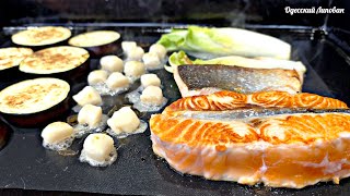 The best way to cook healthy food. Oil-free BBQ salmon.