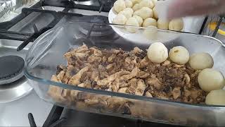 CHICKEN WITH MUSHROOMAND MASH POTATO BALL@Myrna Grande Channel