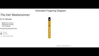 The "Irish Washerwoman" Animated  Fingering Diagram for Tin Whistle