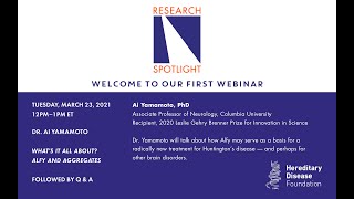 HDF Research Spotlight Webinar: What's It All About? ALFY and Aggregates, Ai Yamamoto, 2021-3-23