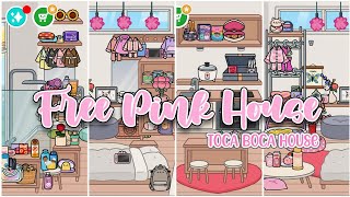 TOCA BOCA FREE HOUSE DESIGN IDEA 🥰✨ | TOCA LIFE WORLD FREE HOME | PINK HOUSE