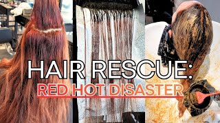 Emergency Hair Fix: Botched Color Correction - Black Blotches, Hot Roots & FIRE Engine Red Hair