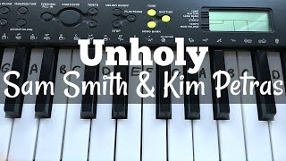 Unholy - Sam Smith & Kim Petras | Easy Keyboard Tutorial With Notes