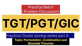 1️⃣ Binomial Theorem PYQs 2026 | TGT PGT GIC Lecturer Maths doubt series 9 | 100% Exam Target Live 🔥