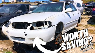 JUNKYARD SCORE! Nissan Sentra SE-R Spec V Abandoned Project Car....