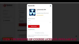 Manager - How to Check Licenses and Assign Courses