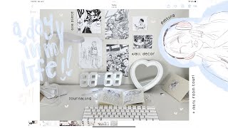 a day in my life. journal things, room tour, unboxing