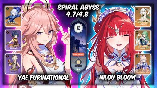 C3 Yae Furinational & C0 Nilou Bloom | Spiral Abyss 4.8 | Genshin Impact
