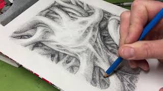 The D.Witt Drawing Revue Episode 10 - Abstract Pencil Drawing - Smudging & Smearing the Guts & Junk