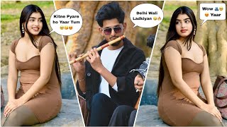 Desi Bihari Prank on Cute Delhi Girl in public | Singing Pranks In India | @FluteArmy 