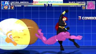 Black Widow And Captain America VS Black Panther And The Annoying Orange In A MUGEN Match / Battle