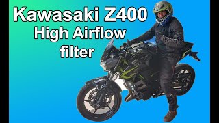 Kawasaki Z400 High Air Flow Filter + More Upgrades