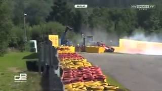 Daniel De Jong crash in Belgian GP2 Feature Race