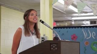 Vanessa Huftel sings 'Old Time rock and Roll' at Woodville Senior Center