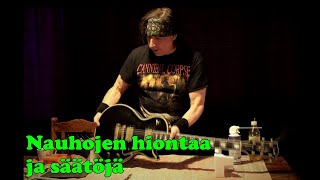 Sähkökitaran säätöä ja nauhan hiontaa tahnalla
