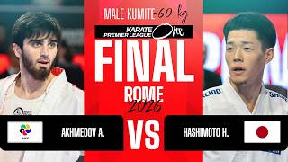 Akhmed Akhmedov vs Hiromu Hashimoto | Kumite -60kg Finals | Karate One Premier League Rome 2026