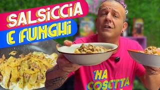 Creamy Pappardelle with Sausage and Mushrooms - Easy Recipe with Fresh Pasta