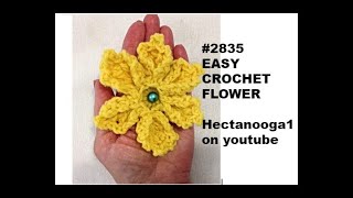 EASY CROCHET FLOWER, #2835, crochet trims and embellishments