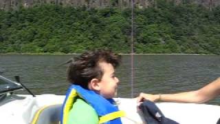 omer in a speedboat