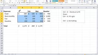 Excel Shortcuts