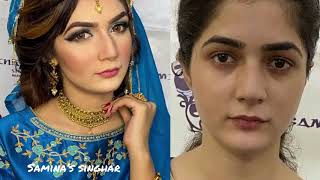 Blue Smokey Glittery eyes walima bridal makeup tutorial || samina’s singhar || Aqsa Jawad faisalabad