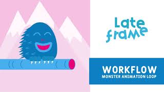 Let's animate cute monster - After Effects workflow. Looped animation workflow.