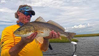 Louisiana Redfish Fishing Inshore on Lake Borgne