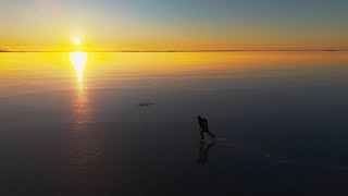 Iceskating bliss on a frozen sea