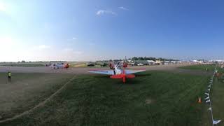 EAA AirVenture #OSH21 - 360 Video from Flightline (Aeroshell Team, Twin Beech, P-51, More!)