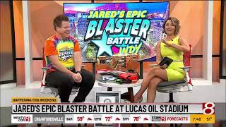 Jared's Epic Blaster Battle at Lucas Oil Stadium | WISH-TV Indianapolis