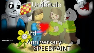 Undertale 3rd Anniversary Poster - Share the love! - Speedpaint