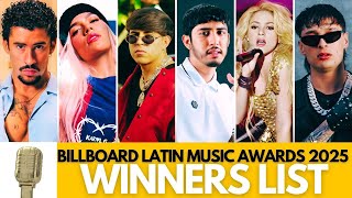 Billboard Latin Music Awards 2025 | Complete Winners List