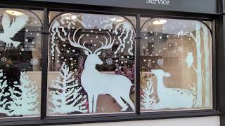 Shop Window Art Painting in Gloucestershire for Christmas 