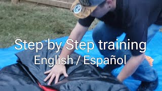 Training the New guy step by step / Entrenando paso a paso / Bounce House Business